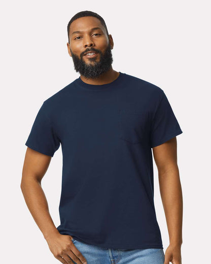 Gildan Unisex Ultra Cotton® Pocket T-Shirt 2300 #colormdl_Navy