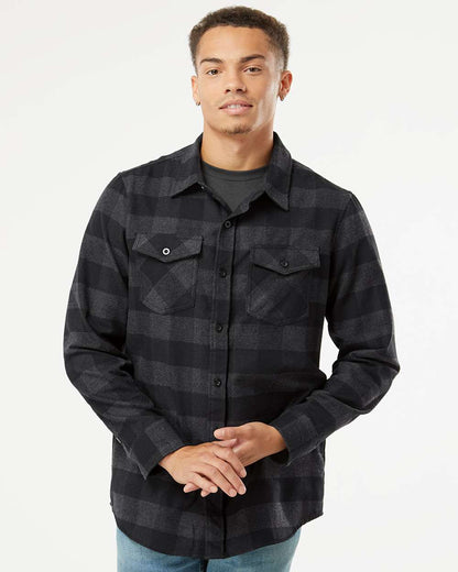 Independent Trading Co. Flannel Shirt EXP50F #colormdl_Charcoal Heather/ Black