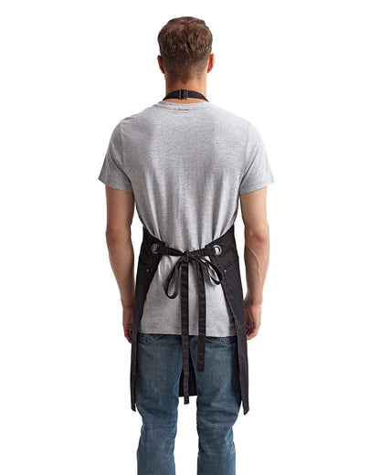 Artisan Collection by Reprime Barley Contrast Stitch Recycled Bib Apron RP121 #colormdl_Black/ Charcoal
