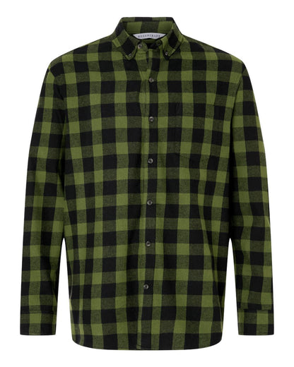 Boxercraft Men's Flannel Button Down Shirt BU7401 #color_Army/ Black Buffalo