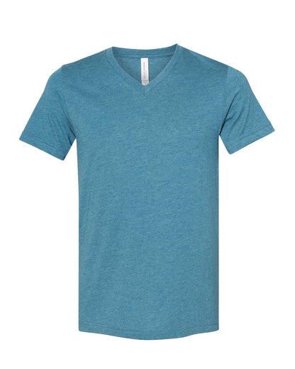 BELLA + CANVAS Heather CVC V-Neck Tee 3005CVC #color_Heather Deep Teal