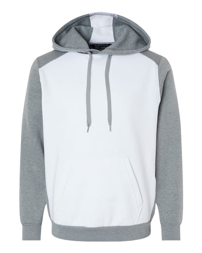 Augusta Sportswear Eco Revive™ Three-Season Triblend Fleece Hooded Sweatshirt 6865 #color_White/ Grey Heather