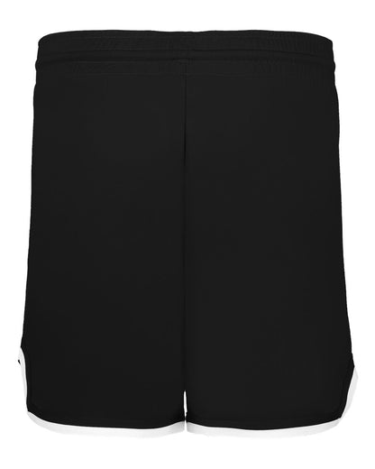 Alleson Athletic Women's Retro Basketball Shorts A56000 #color_Black/ Black/ White