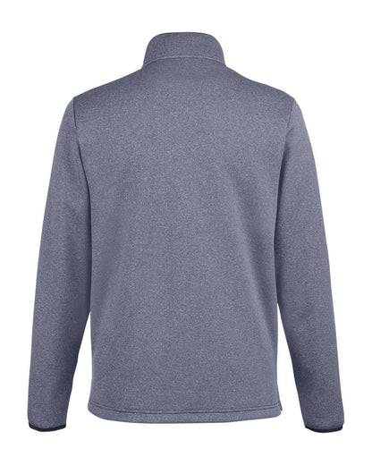 CORE365 Men's Venture Heathered Stripe Quarter-Zip Pullover CE73 #color_Classic Navy/ White
