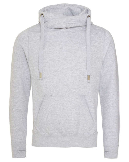 AWDis Unisex Cross Neck Hooded Sweatshirt JHA021 #color_Heather Grey