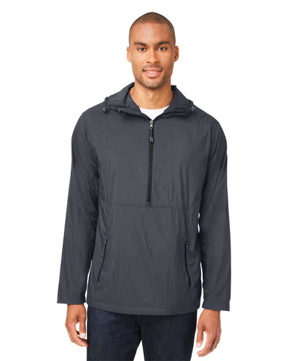 North End Men's Aura Lightweight Packable Anorak NE810 #colormdl_Carbon/ Black