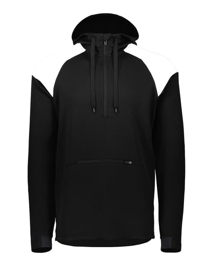 Holloway Men's Limitless Quarter-Zip Hooded Pullover 222584 #color_Black/ White