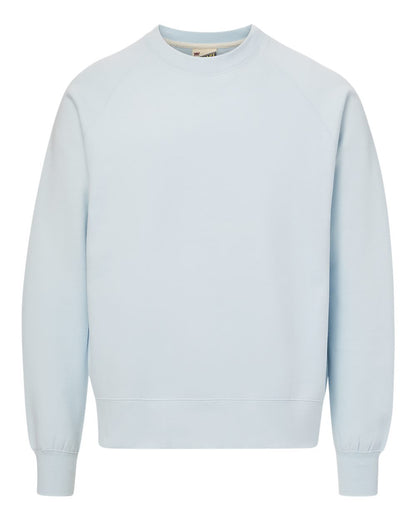 MV Sport Men's Vintage Fleece Raglan Crewneck Sweatshirt 17116 #color_Arctic Blue
