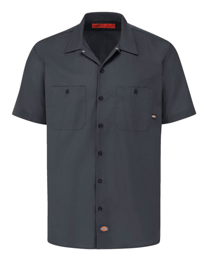 Dickies Men's Tall Industrial Short Sleeve Work Shirt S535T #color_Dark Charcoal