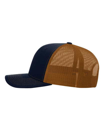 Richardson Snapback Trucker Cap 112 #color_Navy/ Carmel