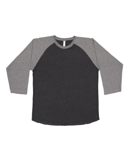 LAT Men's Baseball Fine Jersey Three-Quarter Sleeve Tee 6930 #color_Vintage Smoke/ Granite Heather