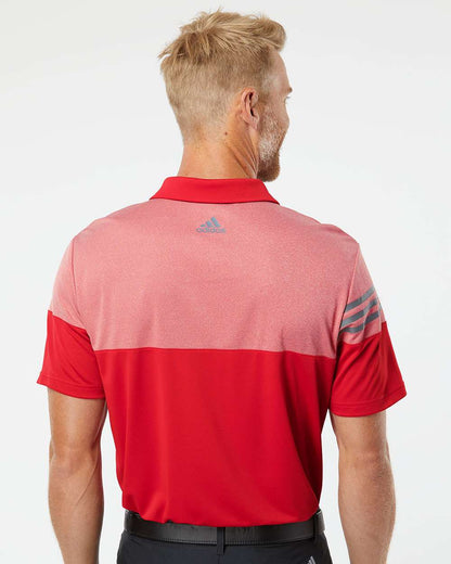 Adidas Heathered 3-Stripes Colorblocked Polo A213 #colormdl_Power Red