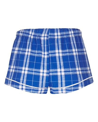 Boxercraft Women's Flannel Shorts BW6501 #color_Royal/ Silver Plaid