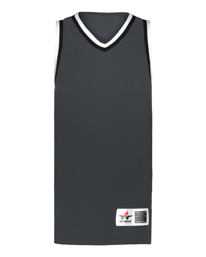Alleson Athletic Women's Retro Basketball Jersey A55000 #color_Graphite/ Black/ White