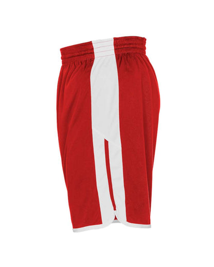 Alleson Athletic Youth Crossover Reversible Shorts 590PSPY #color_Red/ White