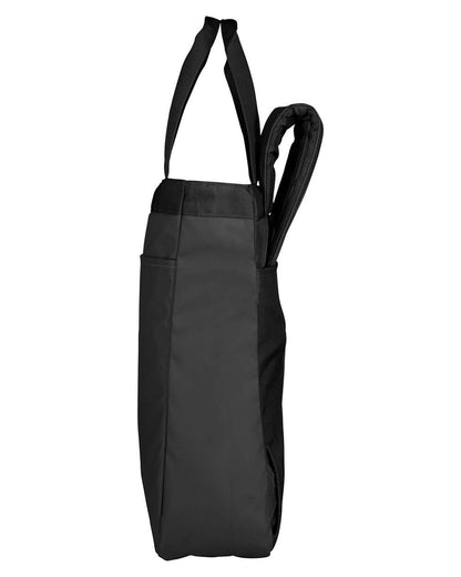 North End Unisex Reflective Convertible Laptop Backpack Tote Bag NE901 #color_Black