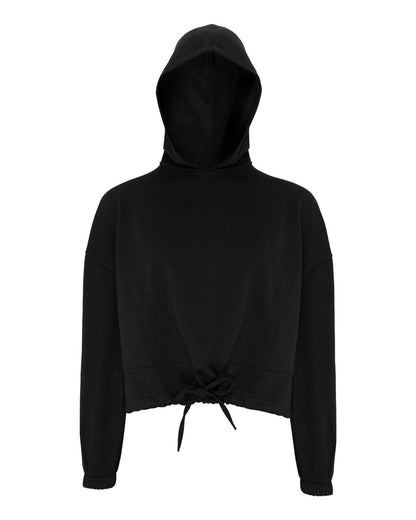 TriDri Women's Cropped Maria Hooded Sweatshirt TD085 #color_Black