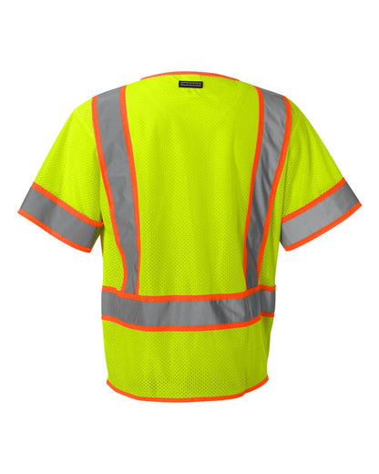 Kishigo Unisex Ultra-Cool™ Six-Pocket Mesh Surveyor’s Vest 1242-1243 #color_Lime