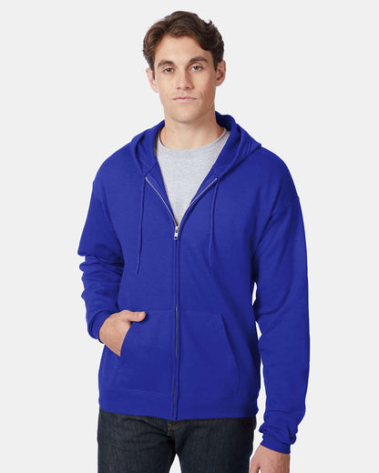 Hanes Unisex EcoSmart® Full-Zip Hooded Sweatshirt P180 #colormdl_Deep Royal