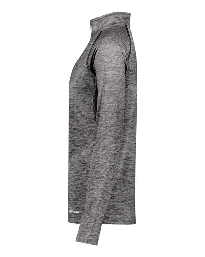 Holloway Women's Electrify CoolCore® Quarter-Zip Pullover 222774 #color_Black Heather