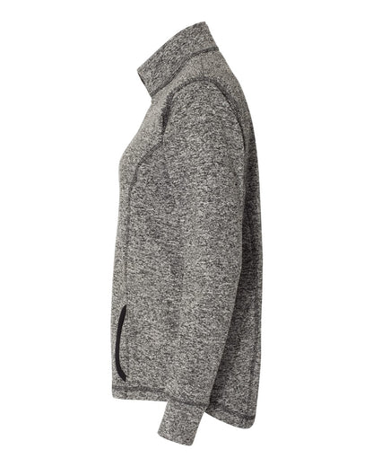 J. America Women's Cosmic Fleece Quarter-Zip Pullover 8617 #color_Charcoal Fleck/ Black