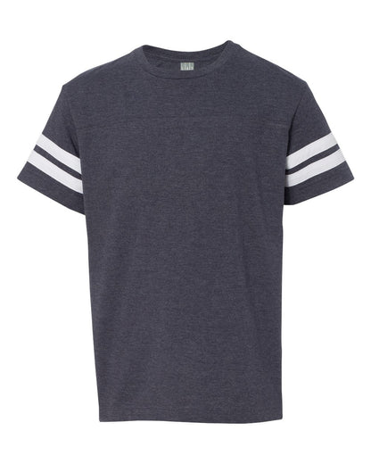 LAT Youth Football Fine Jersey Tee 6137 #color_Vintage Navy/ White