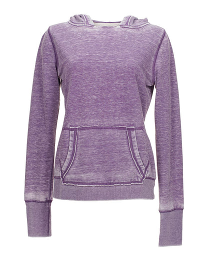 J. America Women's Zen Fleece Hooded Sweatshirt 8912 #color_Very Berry