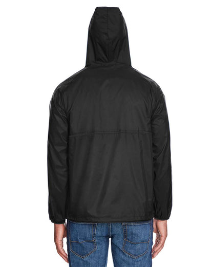 Harriton Unisex Packable Hooded Nylon Jacket M750 #colormdl_Black