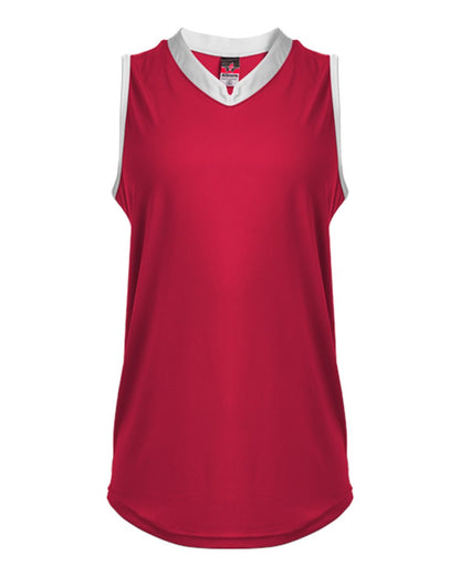 Alleson Athletic Women's Slide Fastpitch V-Neck Sleeveless Jersey 522XVW #color_Red/ White