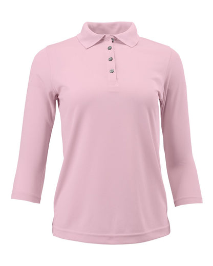 Paragon Women's Lady Palm Three-Quarter Sleeve Polo 120 #color_Charity Pink