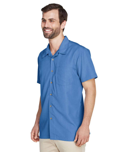 Harriton Men's Barbados Textured Camp Shirt M560 #colormdl_POOL BLUE