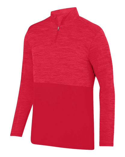 Augusta Sportswear Shadow Tonal Heather Quarter-Zip 2908 #color_Red