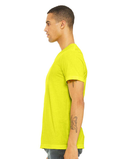 BELLA + CANVAS Unisex Heather CVC V-Neck Tee 3005CVC #colormdl_Neon Yellow