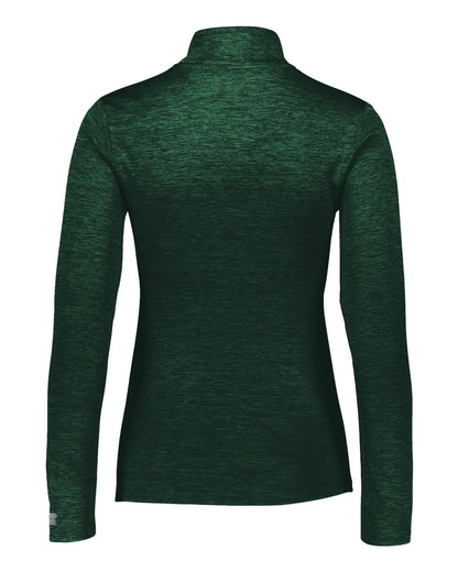 Russell Athletic Women's Striated Quarter-Zip Pullover QZ7EAX #color_Dark Green