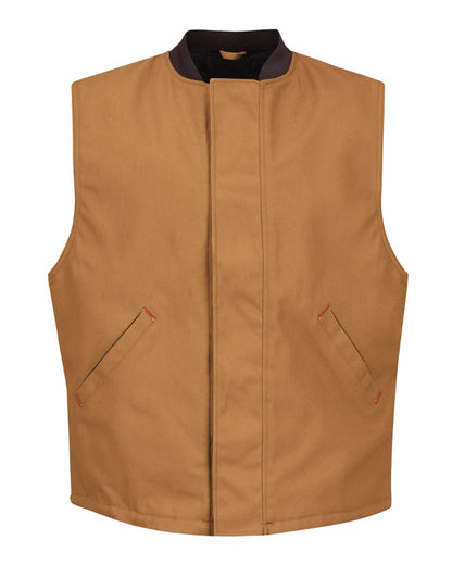 Red Kap Men's Blended Duck Insulated Vest VD22 #color_Brown Duck