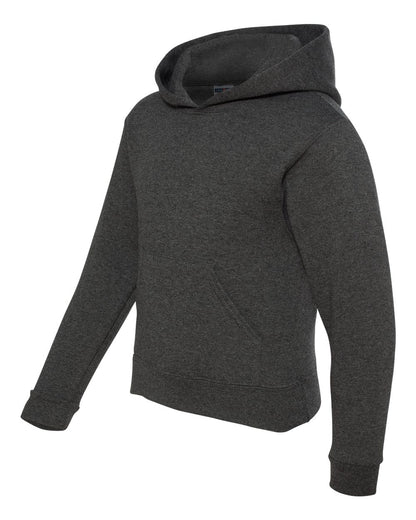 JERZEES Youth NuBlend® Hooded Sweatshirt 996YR #color_Black Heather