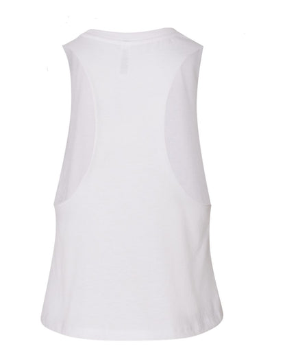 BELLA + CANVAS Women's Racerback Crop Tank 6682 #color_Solid White Blend