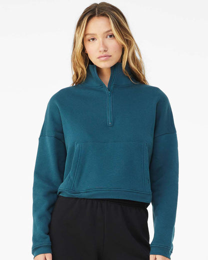 BELLA + CANVAS Women’s Sponge Fleece Half Zip Pullover 3953 #colormdl_Atlantic