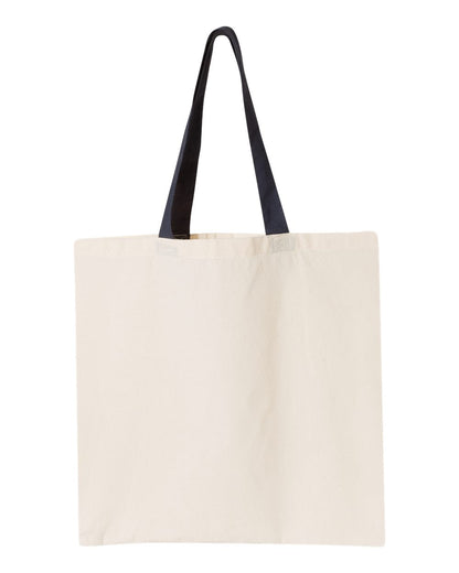 OAD Contrast-Color Handle Tote OAD105 #color_Natural/ Navy