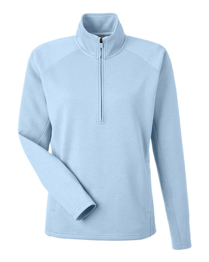 J. America Women's Apex Fleece Quarter-Zip Pullover 8754 #color_Ice Blue