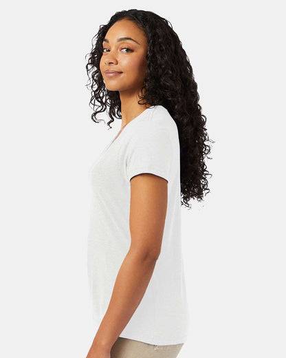 Hanes Women's Perfect-T Triblend V-Neck T-Shirt 42VT #colormdl_Eco White
