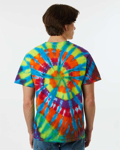 Dyenomite Rainbow Cut-Spiral Tie-Dyed T-Shirt 200TD #colormdl_Champ