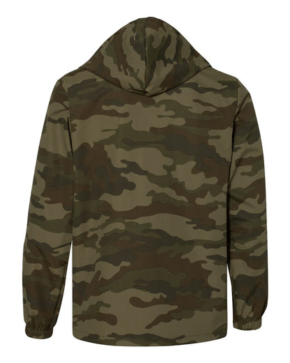 Independent Trading Co. Water-Resistant Hooded Windbreaker EXP95NB #color_Forest Camo