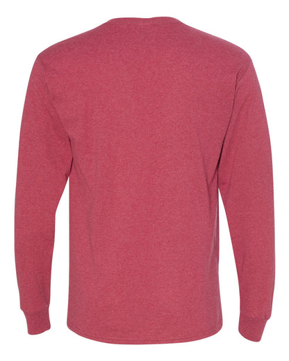 JERZEES Men's Dri-Power® Long Sleeve 50/50 T-Shirt 29LSR #color_Vintage Heather Red