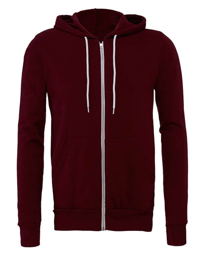 BELLA + CANVAS Sponge Fleece Full-Zip Hoodie 3739 #color_Maroon