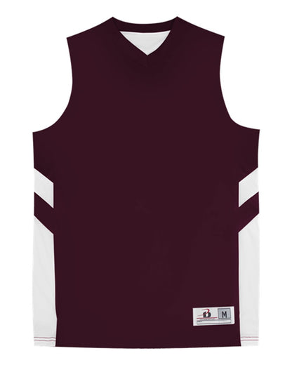 Badger Youth B-Pivot Rev. Tank Top 2566 #color_Maroon/ White