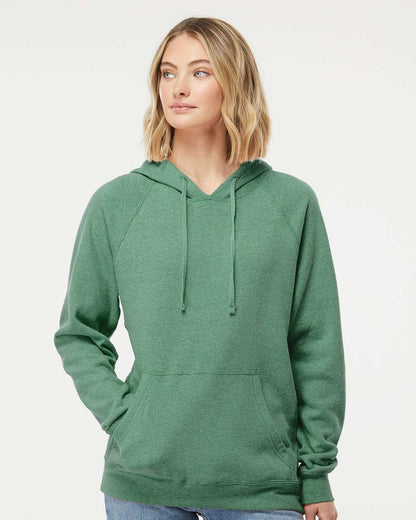 Independent Trading Co. Special Blend Raglan Hooded Sweatshirt PRM33SBP #colormdl_Sea Green