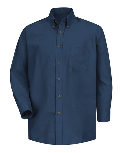 Red Kap Men's Poplin Dress Shirt SP90 #color_Navy