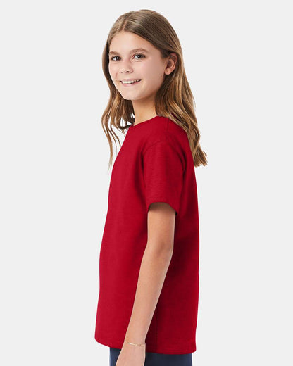 Hanes Essential-T Youth T-Shirt 5480 #colormdl_Deep Red