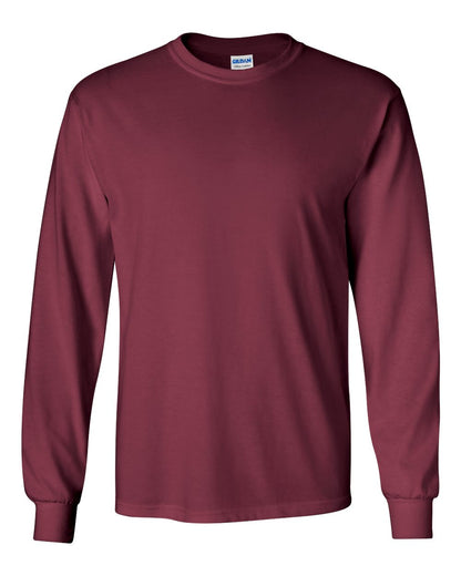 Gildan Unisex Ultra Cotton® Long Sleeve T-Shirt 2400 #color_Maroon